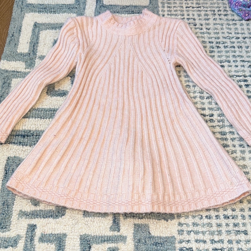 Women's Pink Ribbed Knit Sweater Dress